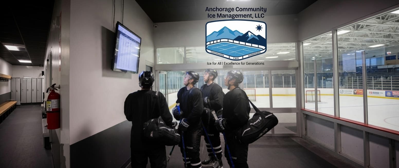 A packed community arena during a game in Anchorage